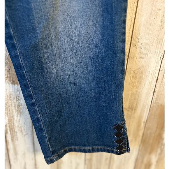 NYDJ Blue Crop Jeans Lift Tuck Technology Size 8 - Picture 3 of 8